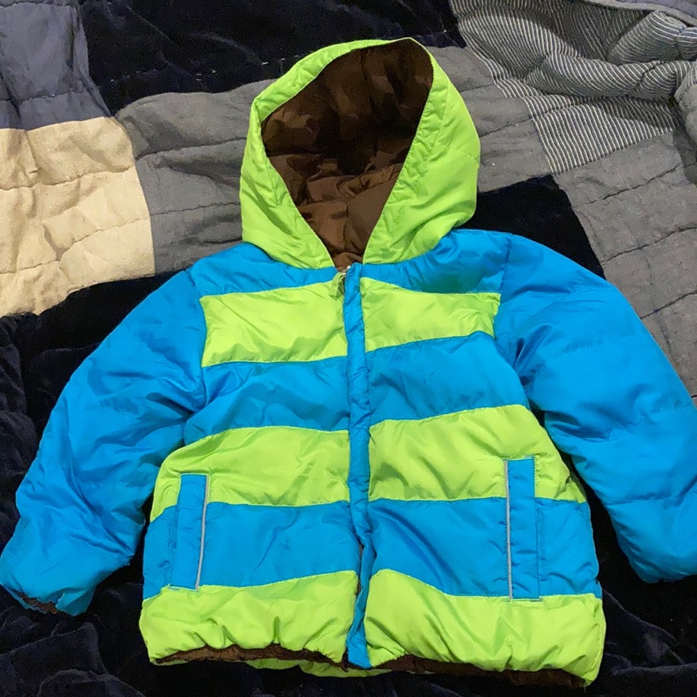 Hanna Andersson Reversible puffer coat 110 GUC